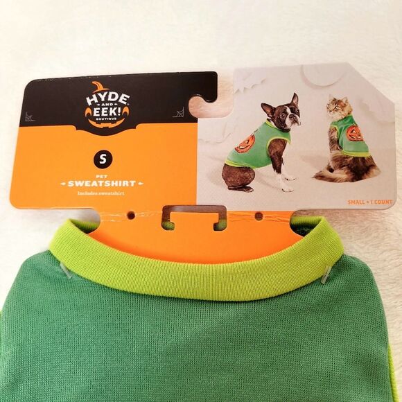 Hyde & Eek Halloween Pumpkin Pet Sweatshirt Dog or Cat Small New OOS - Picture 3 of 5
